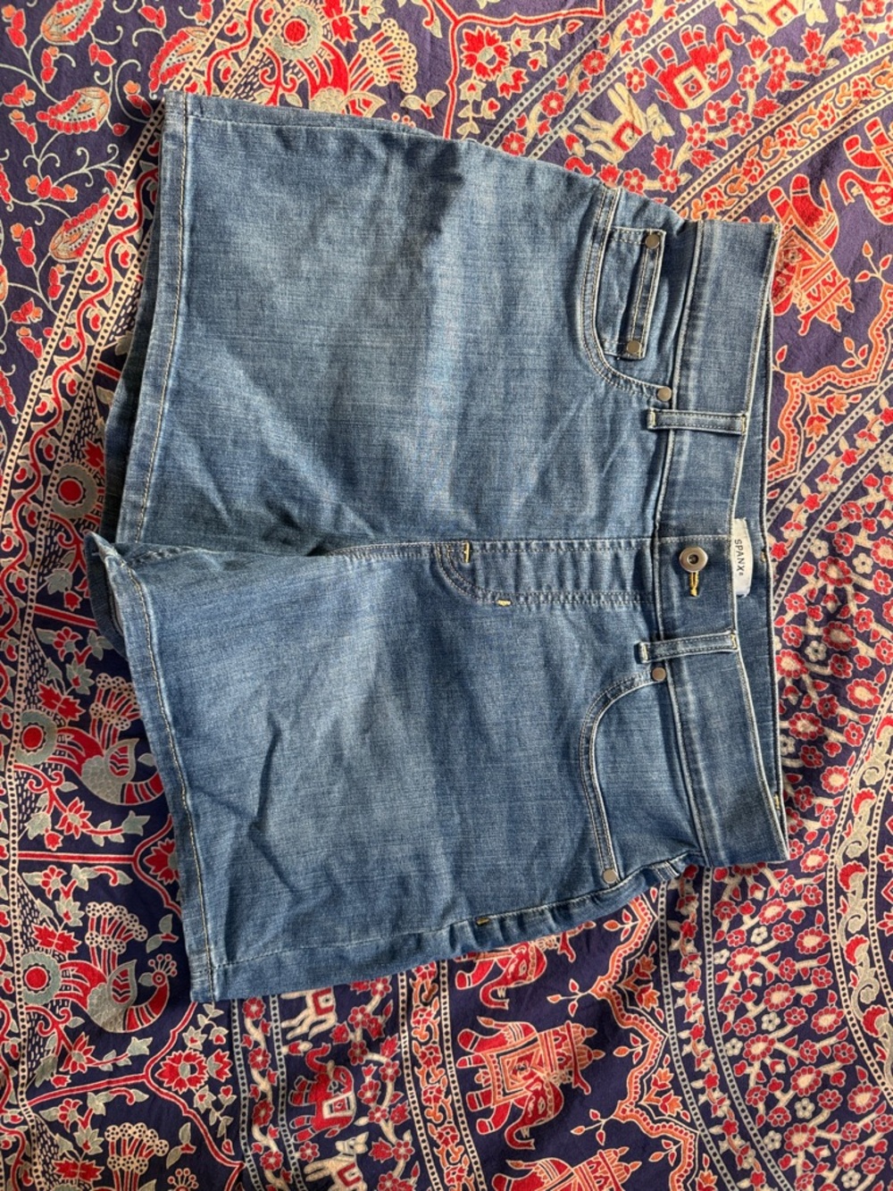 SPANX Blue Denim Jean Shorts